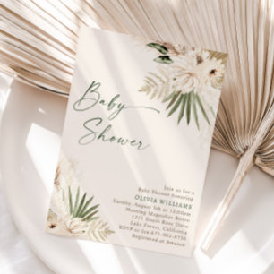 Invitation Baby shower végétal bohème