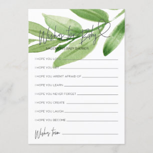 Invitation Baby shower Verdoyant Voeux Pour Baby Game Card