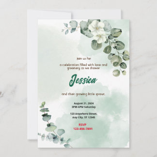 Invitation Baby shower vert