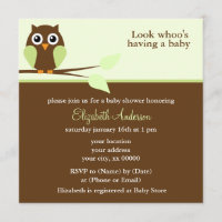 Baby shower vert adorable de hibou