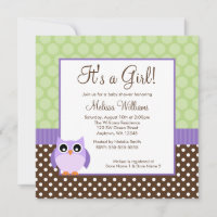 Baby shower vert Brown de fille de point de polka
