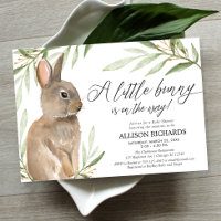 Baby shower vert de lapin de pâques neutre genre