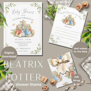 Invitation Baby shower vert lapin lapin
