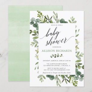 Invitation baby shower vert non sexiste