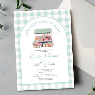 Invitation Baby shower vert non sexiste cultivé localement