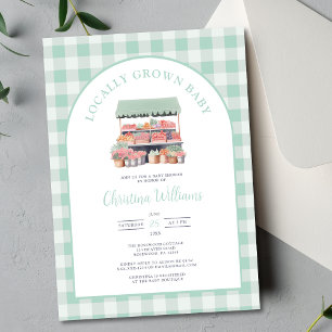 Invitation Baby shower vert non sexiste cultivé localement