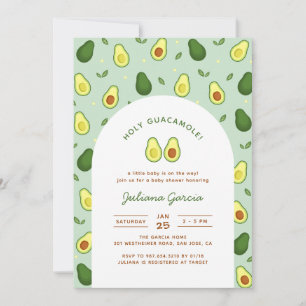 Invitation Baby shower vert Saint-Guacamole Avocado