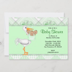 Invitation Baby shower vert sucré