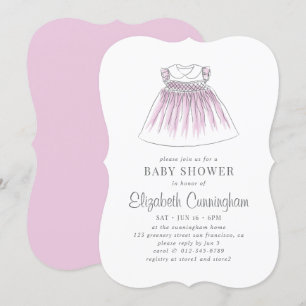 Invitation Baby shower vestimentaire pour bébés écolière
