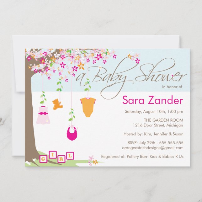 Invitation Baby shower - Vêtements pour bébés (Devant)