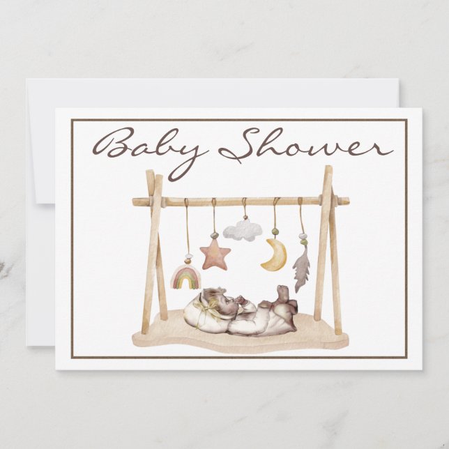 Invitation Baby shower vintage (Devant)