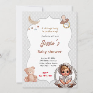 Invitation Baby shower vintage