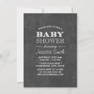 Invitation Baby shower vintage Chalkboard