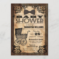 Baby shower vintage de fille de regard de