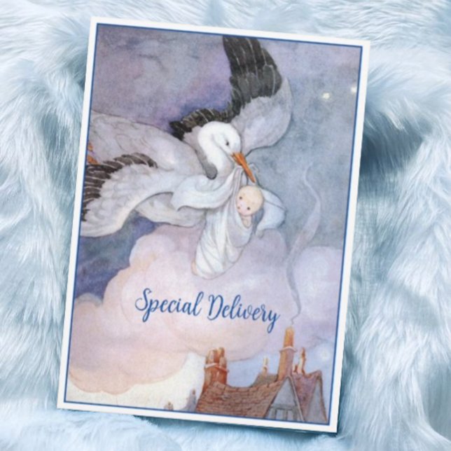 Invitation Baby shower vintage de livraison spéciale (Créateur téléchargé)