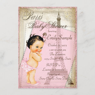 Invitation Baby shower vintage de Paris