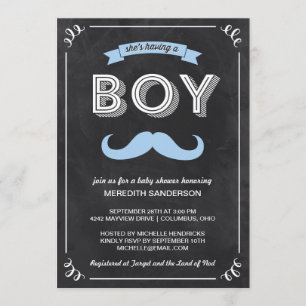 Invitation Baby shower vintage de tableau