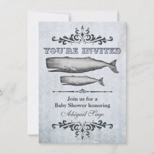 Invitation Baby shower vintage de Whale Beach de l'État de Vi