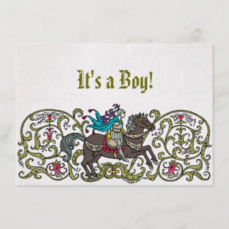 Invitation Baby shower Vintage du Chevalier