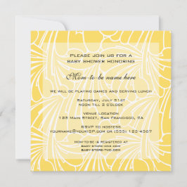 Invitation Baby shower vintage, motif floral Art Nouveau