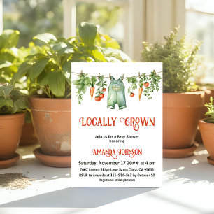 Invitation Baby Shower Vintage Rustique Jardin Fait Local