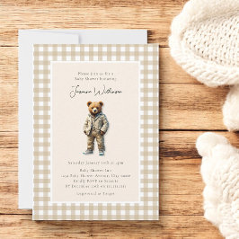 Invitation Baby shower vintage Teddy