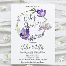 Baby shower violet fleur sauvage
