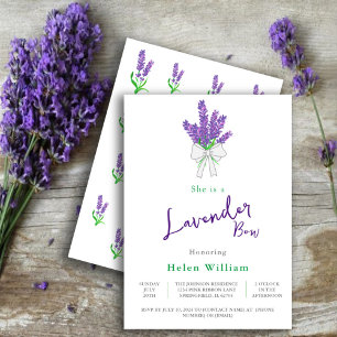 Invitation Baby shower violet Lavender Bow