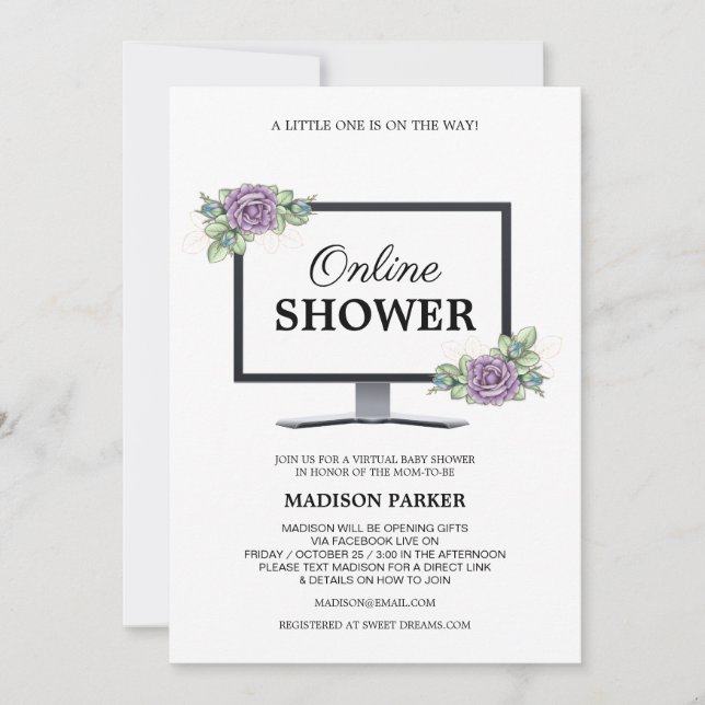 Invitation Baby shower virtuel (Devant)