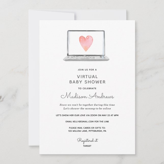 Invitation Baby shower virtuel (Devant)