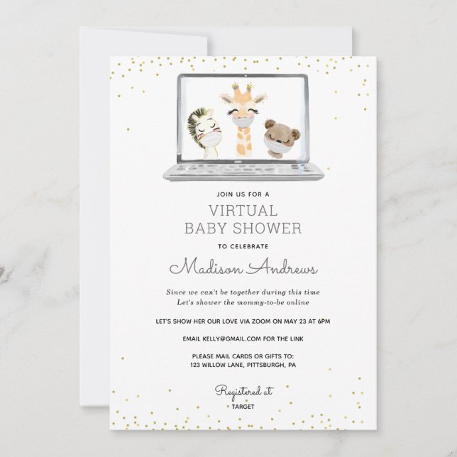 Invitation Baby shower virtuel (Devant)