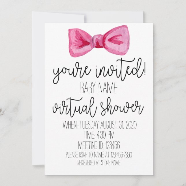 Invitation Baby shower virtuel (Devant)