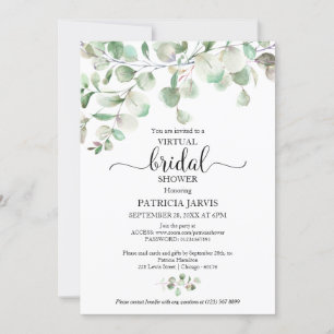Invitation Baby Shower Virtuel avec Verdure d'Eucalyptus