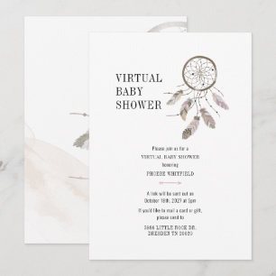 Invitation Baby shower virtuel Boho Dream Catcher