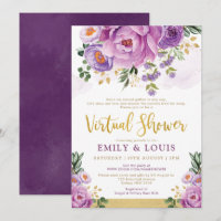 Baby shower virtuel de la flore botanique violette