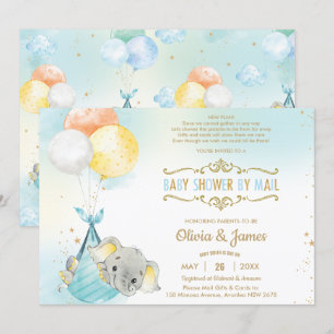 Invitation Baby shower virtuel du petit éléphant par courrier