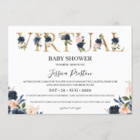 Baby shower virtuel Floral Blush de la Marine