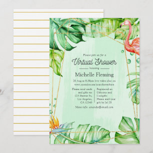 Invitation Baby shower virtuel géométrique d'été tropical