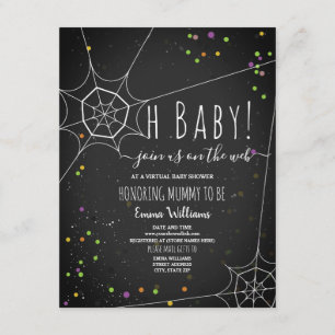 Invitation Baby shower virtuel Halloween Spiderweb