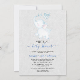 Invitation Baby shower virtuel moderne Elephant par courrier