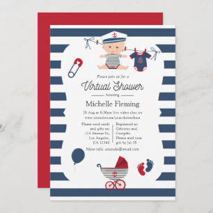 Invitation Baby shower virtuel Nautical Boy