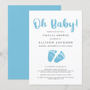 Invitation Baby shower virtuel Oh Baby Boy   Pieds de bébé si