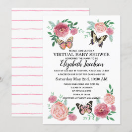 Invitation Baby shower virtuel papillon
