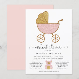Invitation Baby shower virtuel Retro Parties scintillant de t