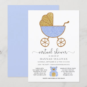 Invitation Baby shower virtuel Retro Parties scintillant de t