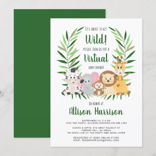 Invitation Baby shower virtuel Safari Animaux