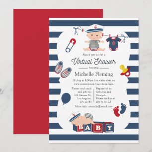 Invitation Baby-Shower Virtuel Thème Marin