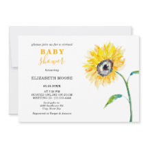 Baby shower virtuel Tournesol thème Neutre Zoom