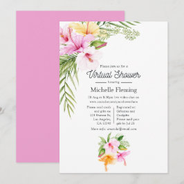 Invitation Baby shower virtuel tropical d'été