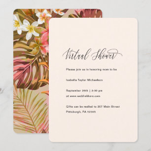 Invitation Baby shower virtuel Tropical Palm Feuille